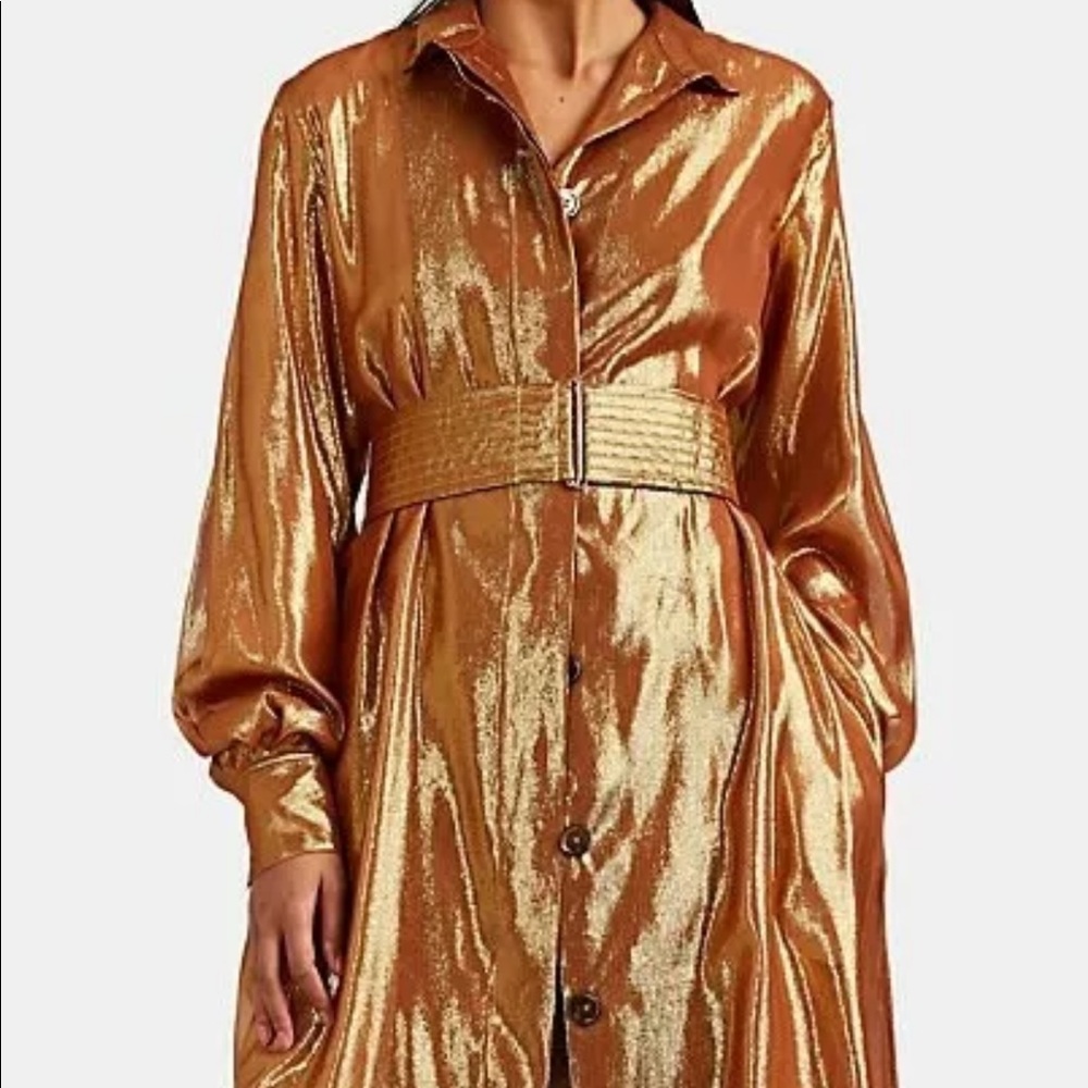 CF GOLDMAN Silk-Blend Belted Evening Coat